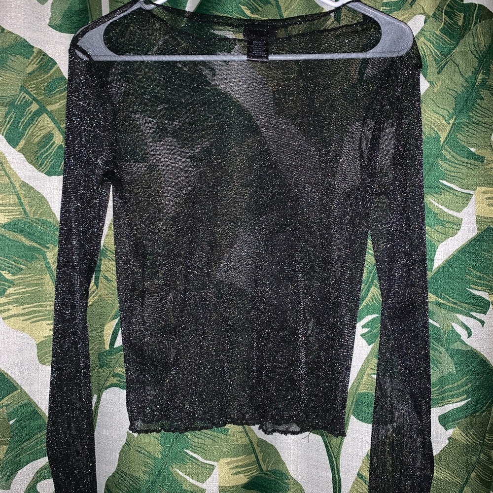 Black Sparkly Sheer Top